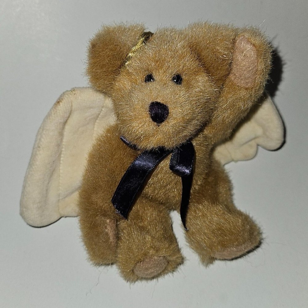 Boyds Bear Starcatcher Small 5.5" Teddy Plush Wings Blue Bow STAR NOT INCLUDED